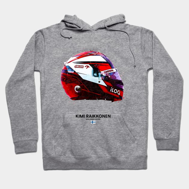 F1 2020 Kimi Raikkonen Crash Helmet Hoodie by DB Motorsport Designs